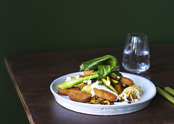 Veganska nuggets från anamma på en tallrik