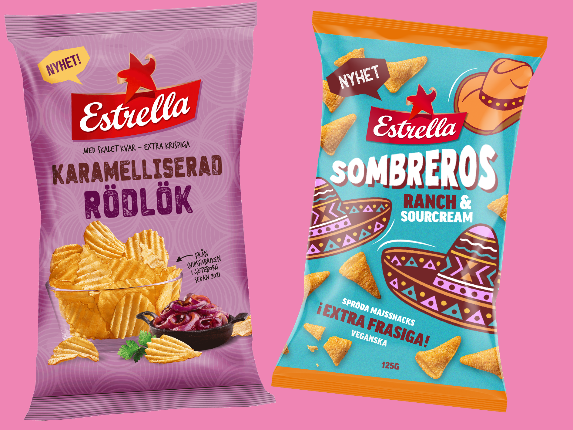 Estrella sombreros och karamelliserad lök
