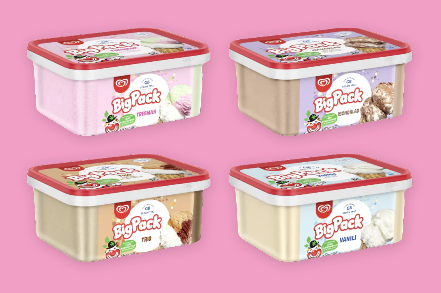 Glass "Big Pack" från GB Glace med nytt, växtbaserat recept.