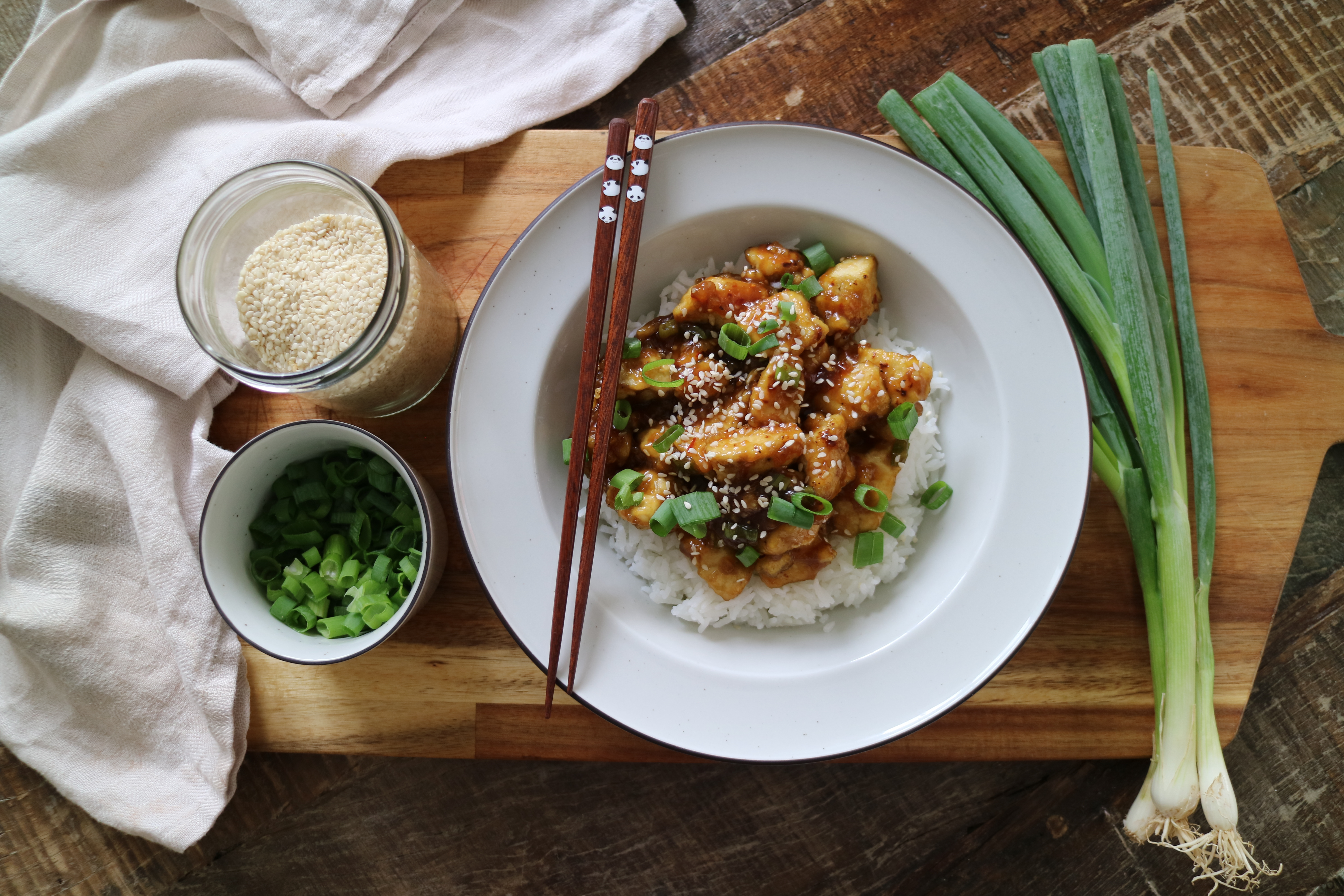 Orange tofu chick'n
