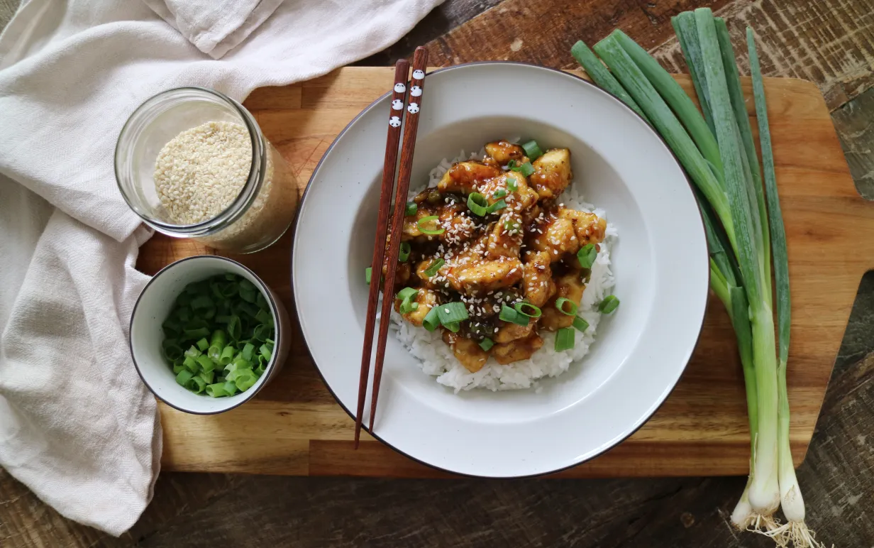 Orange tofu chick'n