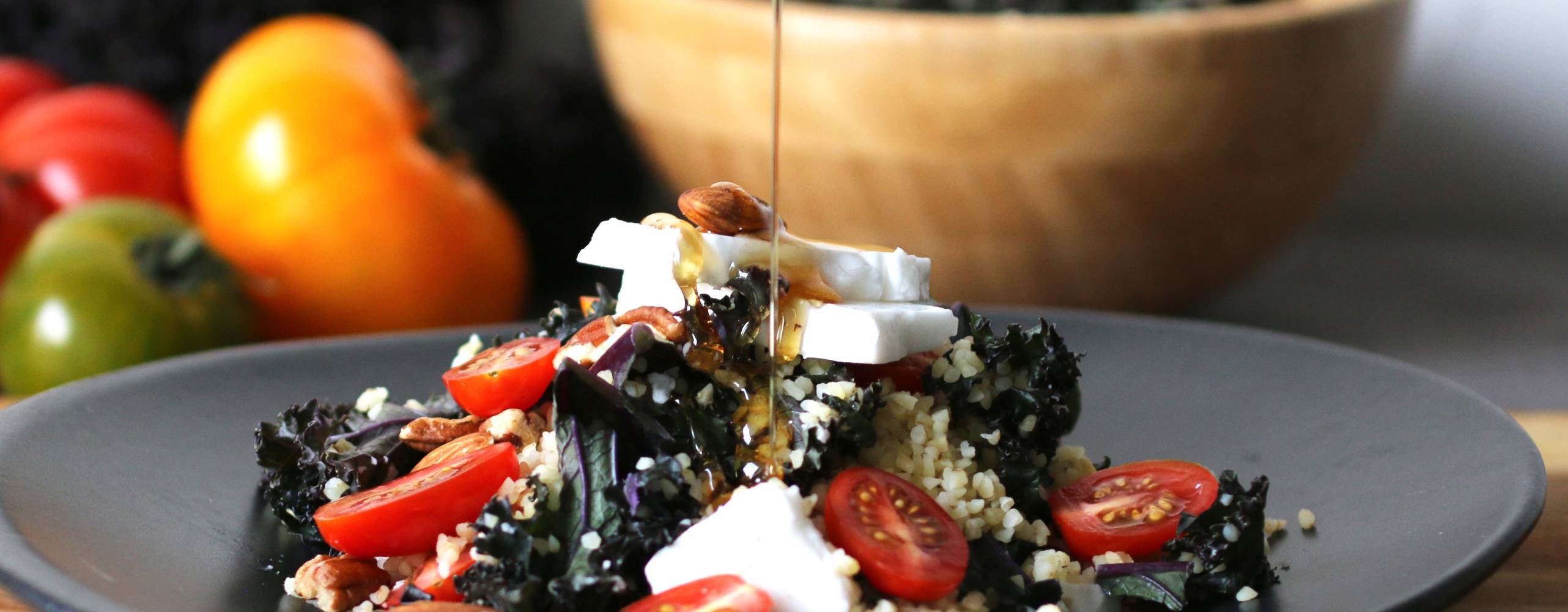 Bulgursallad med vegansk fetaost